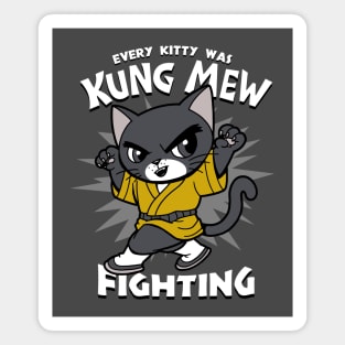 Funny Cute Retro Kung-fu Kitty Retro Meme Gift For Cat Lovers Magnet